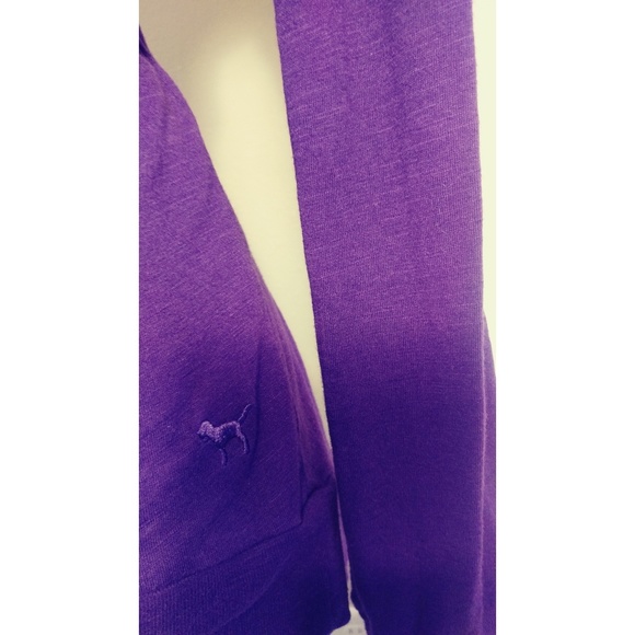 Victoria Secret PINK purple long sleeve V Neck - Picture 5 of 6